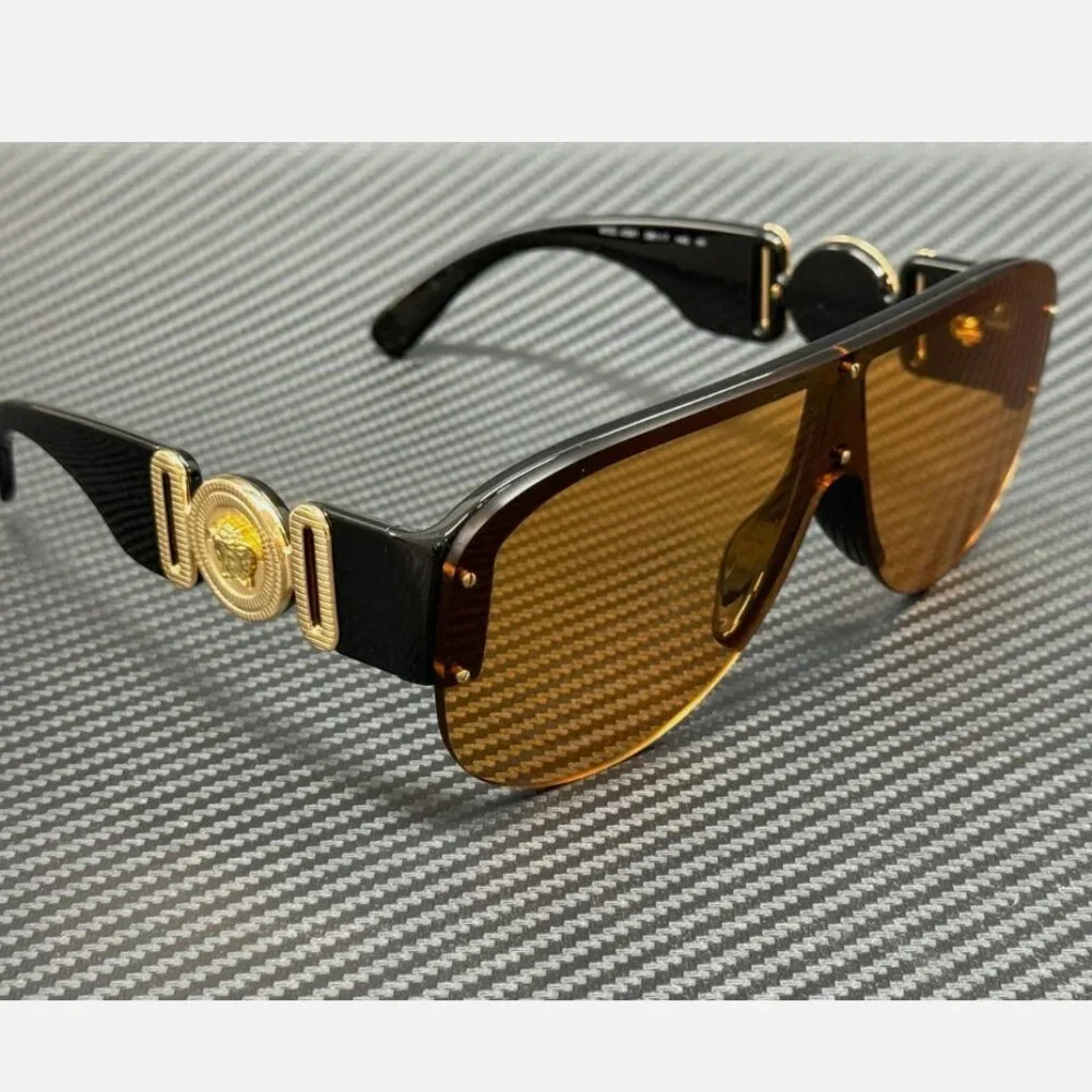 VERSACE 48mm Black Orange Men's Sunglasses